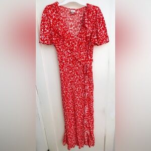 A New Day Red and White Floral Dress